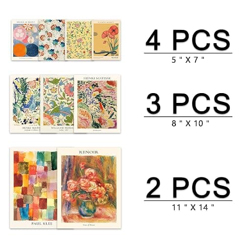Colorful Eclectic Wall Art Poster Prints,Set of 9 Abstract Wall Decor for Dorm Bedroom,Trendy Aesthetic Pictures for Teens Boys Girls, Maximalist Posters Wall Decorations thumbnail 2