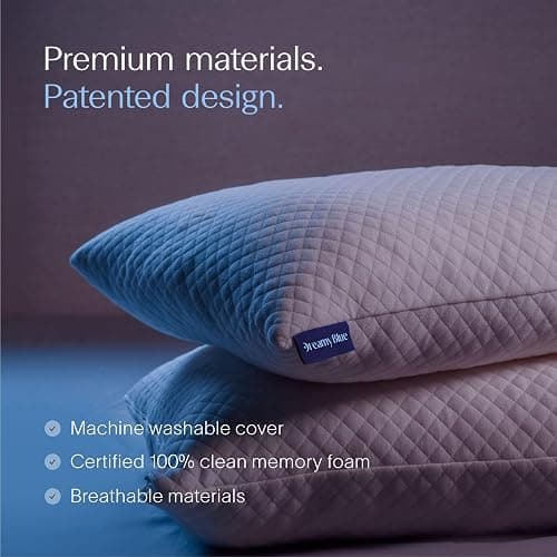 DreamyBlue Signature Pillow w/Adjustable Loft • Shredded Memory Foam Fill • Neutral Alignment for Side, Back, and Stomach Sleepers • Washable Bamboo Rayon Cover • CertiPUR-US Certified Foam (Queen) thumbnail 5