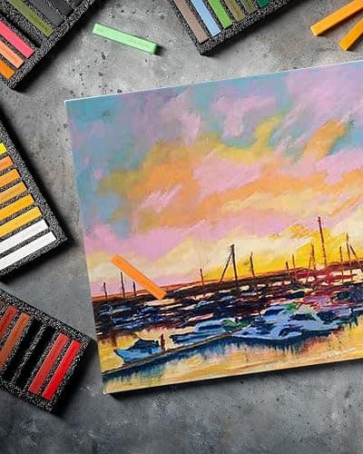 Fantastory Long Soft Chalk Pastels Set, 72 Sticks,Includes 5 Fluorescent Colors; Non Toxic Soft Pastels for Artists,Beginners;Classroom; Drawing,Blending,Layering;Christmas Art Supplies thumbnail 2