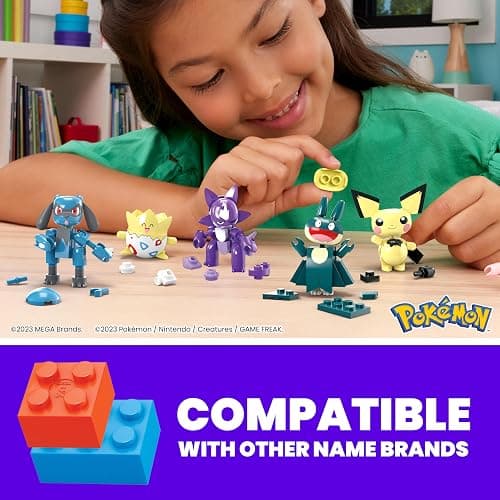 MEGA Pokemon Building Toys Set Trainer 8 Pack with 189 Pieces, 8 Articulated and Poseable Characters, 2 Inches Tall, for Kids thumbnail 2