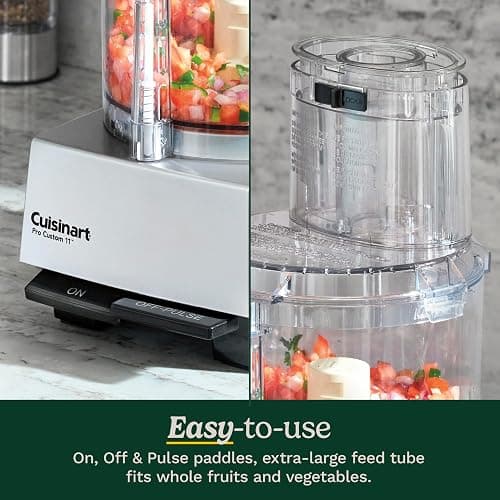 Cuisinart Food Processor, Dishwasher Safe 11-Cup Food Processor with Slicing & Shredding Discs, Cuisinart Pro Custom 11 Stainless Steel Electric Chopper & Kitchen Food Processor, Chrome, DLC-8SBCYP1 thumbnail 7