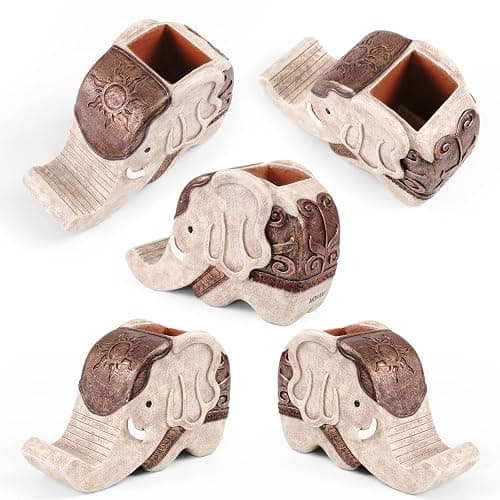 MOKANI Elephant Pencil Holder with Phone Stand, Elephant Gifts for Women Multifunctional Pen Holder Office Desk Organizer Desk Accessories Desk Decor Decorations Thanksgiving Christmas thumbnail 6