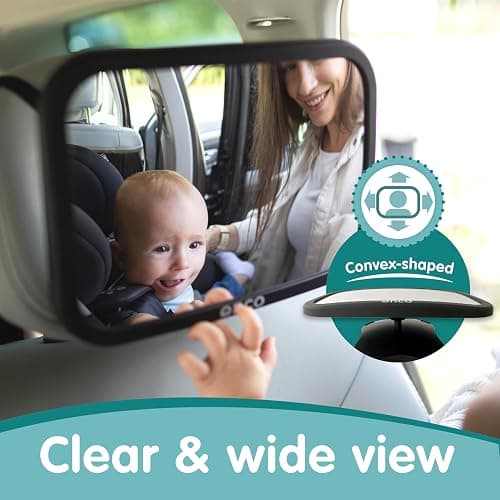 Onco Baby Car Mirror for Back Seat - Double Award-Winning, 100% Shatterproof Mirror, 360° Baby Must Haves, New Born Essentials, Car Mirror Rear Facing, Universal & Shake-Proof thumbnail 3