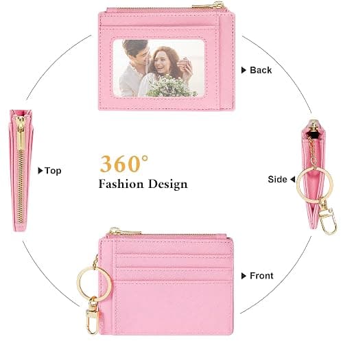 Sodsay Card Case Slim Front Pocket Wallet for Women Credit Card Holder with Keychain thumbnail 4