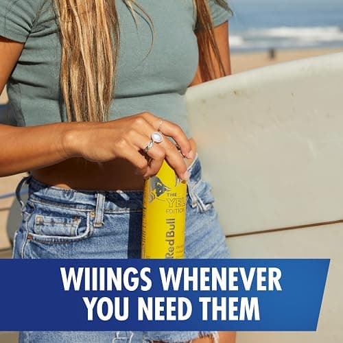 Red Bull Yellow Edition Energy Drink, Tropical, with 80mg Caffeine plus Taurine & B Vitamins, 8.4 Fl Oz, 6 Packs of 4 Cans (Pack of 24) thumbnail 3