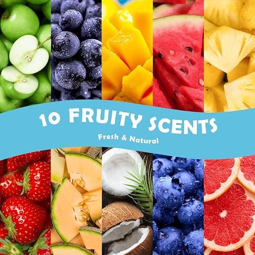 Fruity Fragrance Oil, Holamay Premium Fruit Essential Oils for Diffuser, Candle Soap Making Scents, 10x5ml, Coconut, Strawberry, Mango, Pineapple, More Home Diffusers Oil Scents, Summer Oils Gift Set thumbnail 2
