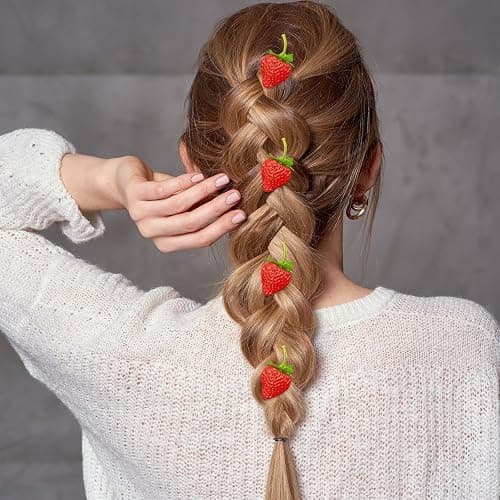 10 Pcs Strawberry Hair Clips Women Bangs Alligator Clips Christmas Birthday Decoration Accessories Fruit Daily Hairpins Red Green Bobby Pins thumbnail 5