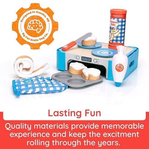 Fat Brain Toys Pretendables Cinnamon Roll Set, Pretend Play Food Sets for Kids Kitchen, Imaginative Play Kitchen Food for Ages 3 to 7 thumbnail 6