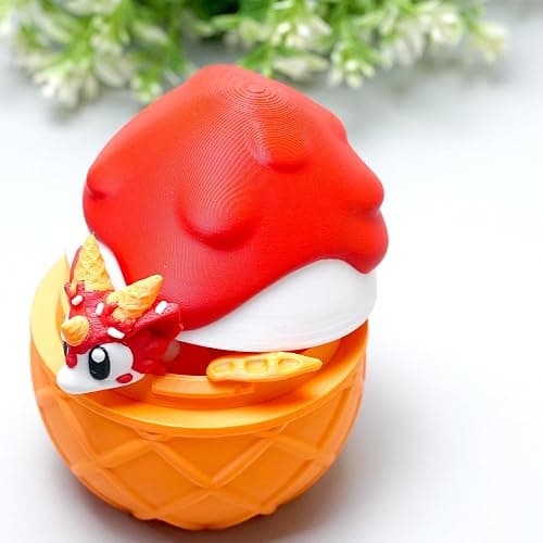LUYUCUBE Colourful 3D Printed Dragon Egg,Little Dragon Inside Egg,Flexible Realistic Articulated Animal Fidget Toys,Mystery Figurines Gifts,Executive Desk Décor and Festival Collectible (ice Cream) thumbnail 8