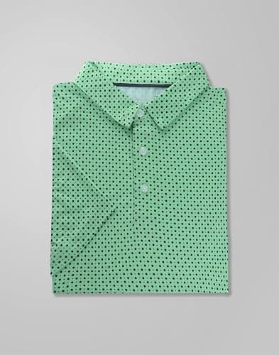 Obla Mens Golf Polo Shirts Short Sleeve Dry Fit Performance Moisture Wicking Casual Print Collared Golf Shirts for Men thumbnail 4