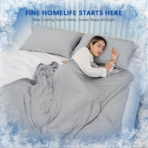HOMFINE Cooling Blankets for Hot Sleepers - Summer Blanket Thin Lightweight Breathable Soft Double Side Enhanced Cooling for Bed Couch Sofa, Keep Cool for Night Sweats (Grey, 60 x 80 inches) thumbnail 6