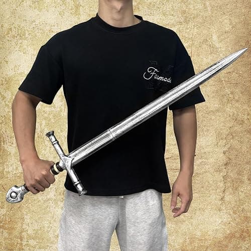 quescu Medieval Knight Toy Sword,35.6" Plastics Sword Medieval Warrior Costume Accessories for Renaissance Fair Cosplay,Props thumbnail 2