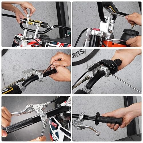 WEIYINGSI Universal 7/8 Inch 22mm Dirt Bike Handlebars, Upgraded Pit Bike Handlebar with Foam Pad for Motocross CRF YZF KXF KLX RMZ DRZ Pit Dirt Bike ATV Quad - Black - Black - WITH Foam Pad thumbnail 5