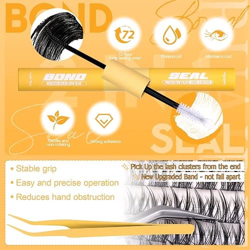 Manga Lash Clusters Kit Natural Eyelash Clusters Kit Wispy Lash Extensions 180pcs Spiky Cluster Eyelash Extensions C Curly 11-13mm Eyelash Extension Kit with Bond, Seal and Tweezers by Ruairie thumbnail 3