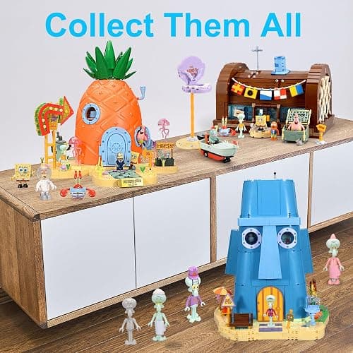 Toy Building Brick Blocks Toys Sets Display Box kit Action Figures Pineapple House Patrick Stone Star Home for Boys and Girls Kids Age 2-4, 3-5, 5-7, 8-12 Fans STEM Gift (2718 pcs) thumbnail 9