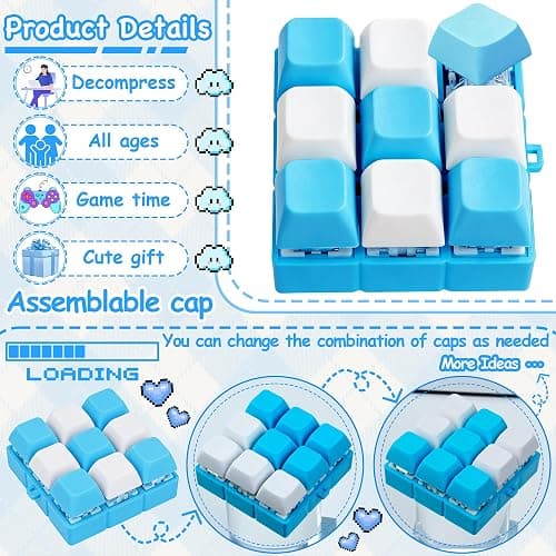 ILHSTY 9-in-1 Keyboard Fidget Toy, Clicker Fidget Toy with Keychain | 9-in-1 Design, Removable Keycaps and Keychain, Clicky Button Fidget for Adults, Stress Relief for Home Office School Gift thumbnail 5