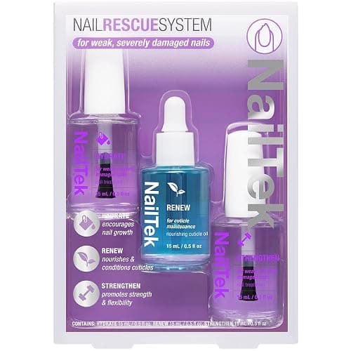Nail Tek Rescue System – Nail Repair for Damaged Nails, Hydrate, Renew & Strengthen Nails Treatment, Made in USA, 0.5 fl oz each - Image 1