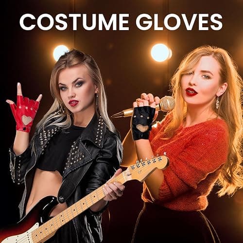 gootrades Punk Fingerless Dance Glove For Women, Jazz Style Glove, PU Leather thumbnail 5