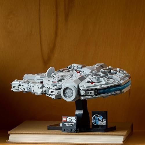 LEGO Star Wars 75375 Millenium Falcon - Collectible Starship Building Set for Adults - incl. a Display Stand & Nameplate for Fun Desk Decor - Gift for A New Hope Fans thumbnail 4