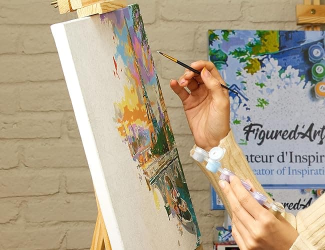 Figured'Art Dipingere con i Numeri con Telaio - Paint by Numbers Sguardo ammaliante, Passatempo per Adulti, Kit Completo, Hobby Creativi - Quadri fai da te 40x50cm Tela Già Incorniciata thumbnail 3