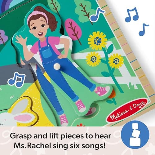 Melissa & Doug® Ms. Rachel™ Wooden Song Peg Puzzle, 6-Piece Light-Activated Sound Puzzle with Full Songs, Toddler Toys for Boys and Girls Ages 2-5+ Years - FSC Certified thumbnail 7