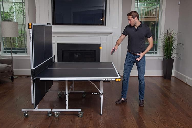 JOOLA Rally TL Professional MDF Indoor Ping Pong Table w/Quick Clamp Table Tennis Net & Post Set - 10 Minute Easy Assembly - Corner Ball Holders - Tournament Quality - Includes Playback Mode thumbnail 9