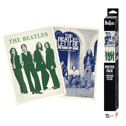 ABYSTYLE The Beatles Boxed Poster Set Includes 2 Unframed Posters 15" x 20.5" Featuring Let It Be & Abbey Road Album Art Music Wall Art Room Decor - Image 1