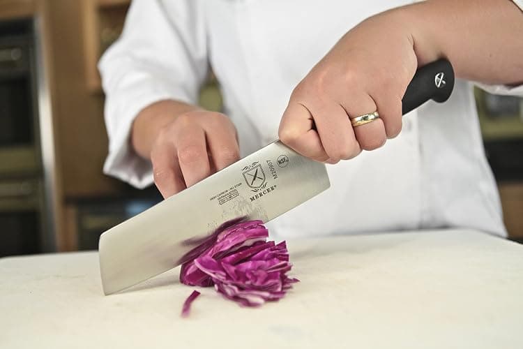 Mercer Culinary M20907 Genesis 7-Inch Nakiri Vegetable Knife,Black thumbnail 6