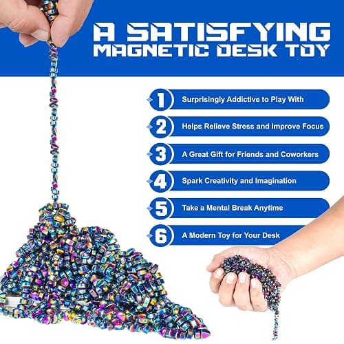 Fidget Toys, 550 PCS Magnetic Putty Sensory Toys for Stress Relief, Anxiety, Autism & ADHD, Colorful DIY Desk Fidget Toys for Teens & Adults, Office Toys Gifts for Men & Women thumbnail 7