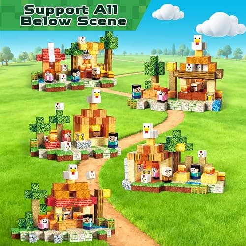 Annexfun 200PCS Magnetic Blocks with Light Up Blocks,Magnetic Building Blocks,Magnetic Cubes for Ages 3-10 STEM Sensory Educational Stacking Toys for Boys & Girls Birthday Gifts thumbnail 3