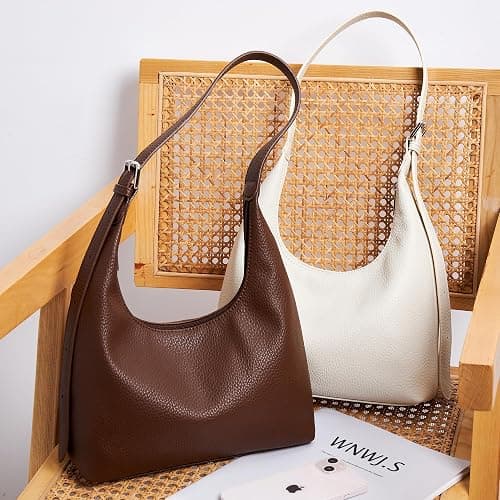 KALIDI Crescent Tote Bag, Women Underarm Hobo Everyday Zipper Handbag Work | Soft Vegan Leather 10" Adjustable Shoulder Trendy Purse for Evening Shopping Travel Vacation Commute Casual thumbnail 3