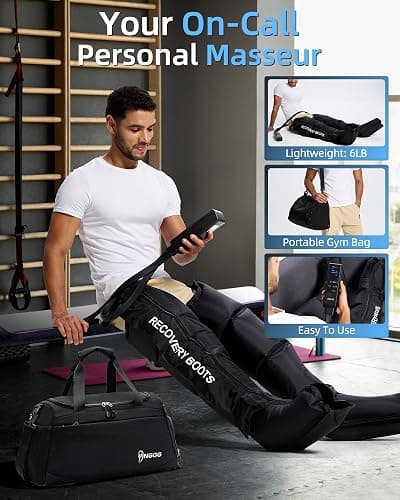 YINGGG Air Leg Massager with Compression: Professional Full Compression Boots with Adjustable 9 Intensities, Leg Massager for Circulation and Fatigue Relief for Post-Workout(Medium) thumbnail 5