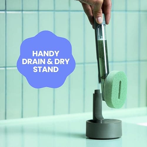 Brite by Scotch-Brite Fillable Dishwand | Household and Kitchen Sponge for Washing Dishes, 1 Dish Wand with Soap Dispenser thumbnail 7