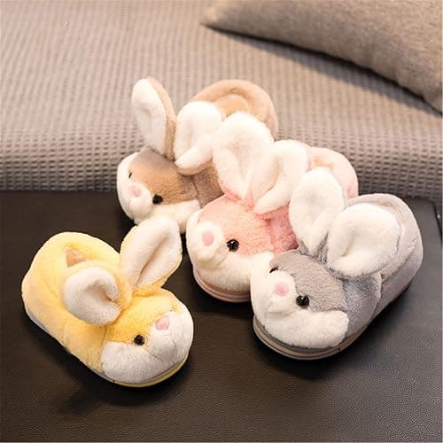 YILANLAN Women's Cute Bunny Animals Slippers Interesting Comfortable Furry Slippers Soft Plush Winter season Keep warm Home Slippers thumbnail 5