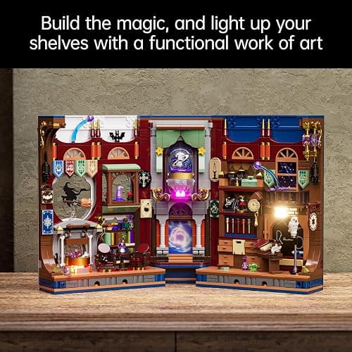 Tweandar Magic Book Nook Building Set with Light. Magic Academy Book Nook Building Kit, DIY Book Nook Building Set for Home Bookshelf Decor for Adults, Teens, Boys, Girls. thumbnail 6