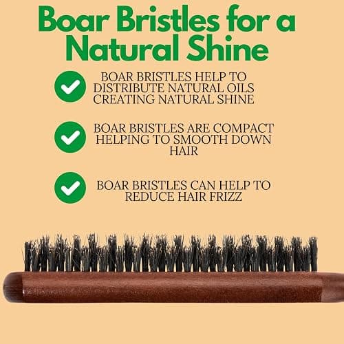 GranNaturals Teasing Boar Bristle Hair Brush for Women - Slick Back Comb with Rat Tail Pick for Hair Sectioning Used for Edge Control, Backcombing, Smoothing, and Styling Fine Hair to Create Volume thumbnail 7