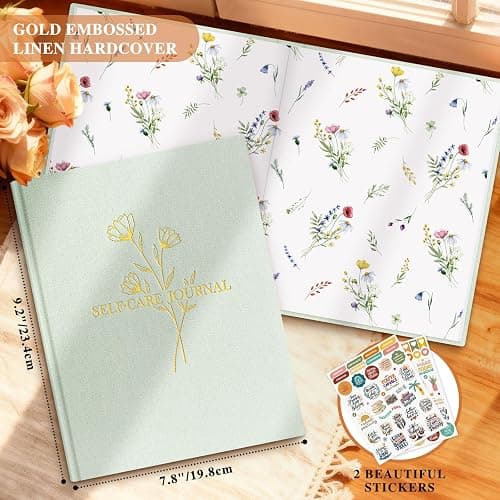 Lanpn Self Care Journal for Women, Self Love Guided Journals with Prompts, Daily Reflection Wellness & Gratitude Planner, 5 Minute Mental Health Notebook, Mindfulness Mood Log, 240 Pages, Sage Green thumbnail 3