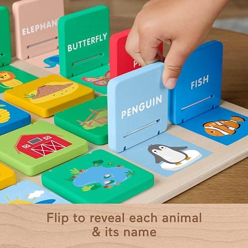 Fisher-Price Wood Preschool Toy Lift & Reveal Board, Early Learning Activity for Fine Motor Developmental Play Kids Ages 3+ Years thumbnail 5