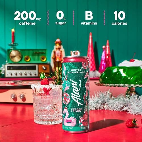 Alani Nu WINTER WONDERLAND Sugar Free, Low Calorie Energy Drinks, 200mg Caffeine, Biotin B Vitamins, Zero Sugar, 10 Calories, 12 Fl Oz Cans, 24 Pack thumbnail 3