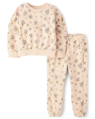 The Children's Place baby-girls And Toddler Long Sleeve Active Shirt and Pant, 2 Piece Outfit - Image 1