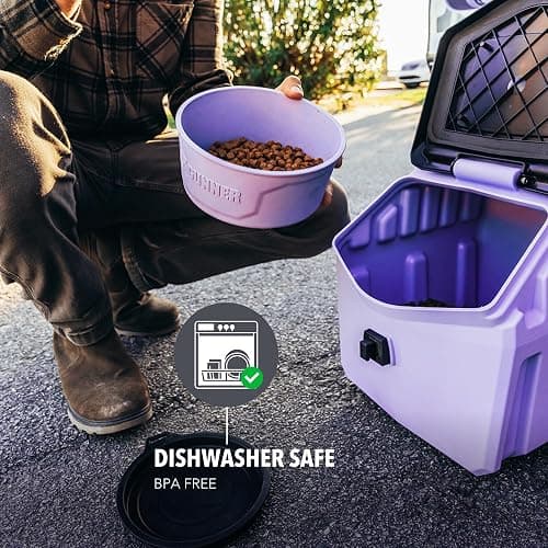 GUNNER lavender travel dog bowl w spill-proof lid thumbnail 6
