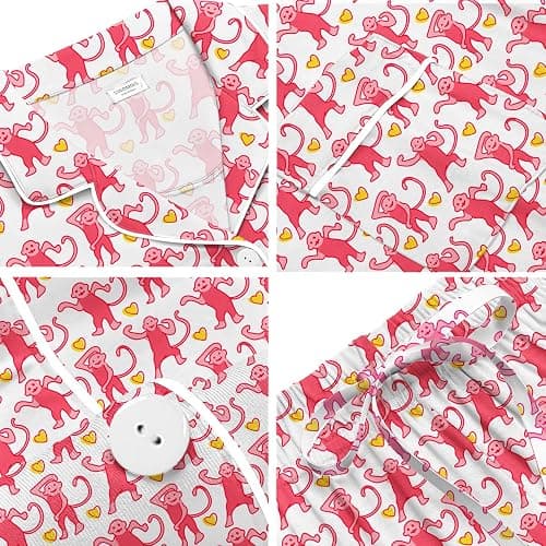 SWOMOG Womens Button Down Pajamas Set Short Sleeve Sleepwear Bride Soft Pj Lounge Sets XS-3XL thumbnail 4