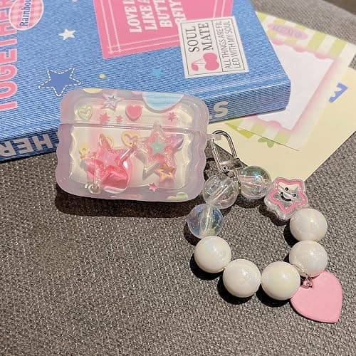 PHOEACC for Airpod Pro 3 Case 2025 Cute Dream 3D Gitter Stars Clear Protective Cover with Strap Keychain Compatible with AirPods Pro 3rd Generation Case for Girls Women (Stars Pink) thumbnail 8