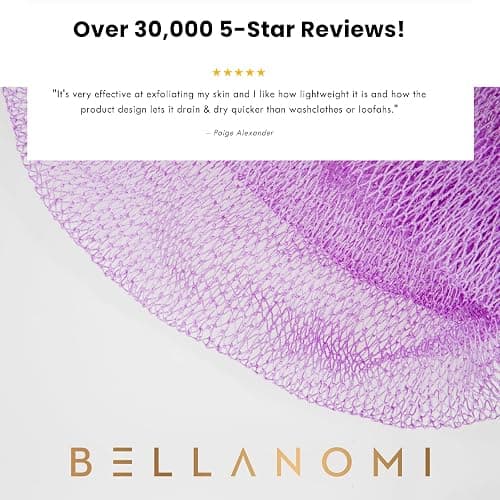 BELLANOMI African Exfoliating Net Sponge, Authentic, Ethically sourced from Nigeria, 45 inches Long, Back Scrubber for Daily use (Lilac) thumbnail 3