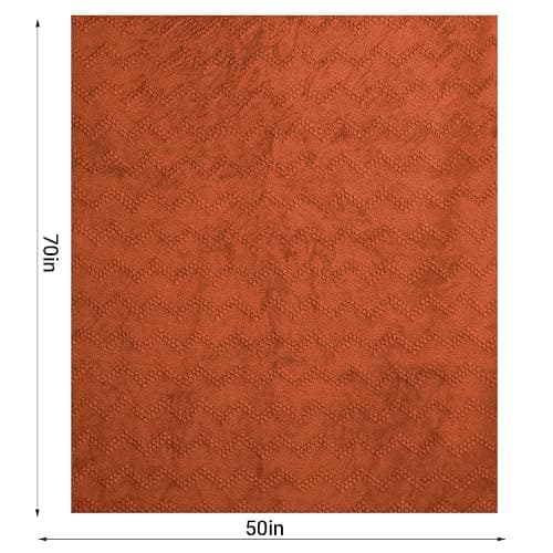 BYKOSY Jacquard Boho Fleece Throw Blanket-Cozy Fluffy Soft Lightweight Fuzzy Blanket for Sofa, Couch, Bed, Chair & Car, Gifts for Teen Girls, Women & Men, Home and Dorm Decor, Rust Red, 50" x 70" thumbnail 2