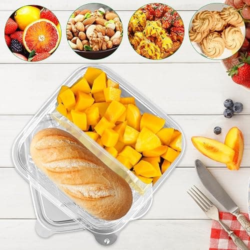 Haawooky 30 Pack Bento Snack Containers,2 compartments Lunchable Containers with Lids,Divided Food Containers for School, Work and Travel thumbnail 2