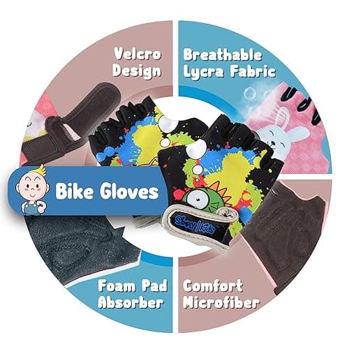 Soft-Style Kids Knee and Elbow Pads with Bike Gloves, Flexible Impact-Resistant Gear for Ages 2-11, Designed for Balance Bikes, Roller-Skating, and Skateboarding - Small - (2nd Gen) Snow Camo thumbnail 3