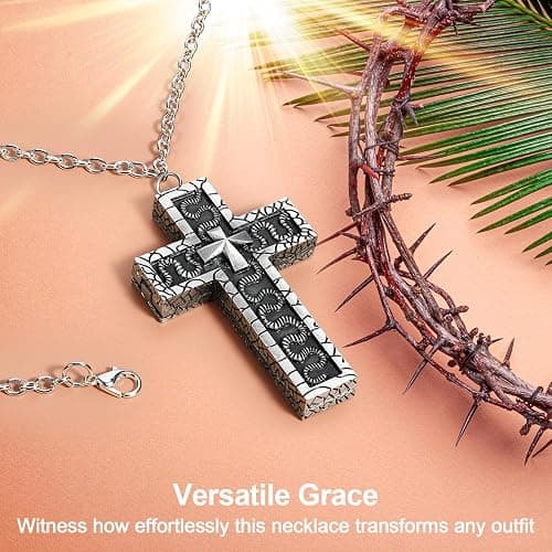 AICase Squids Necklace Game,Thanos Necklace,Squid Thanos Game Cross Pendant Cross-Shaped Necklaces with Secret Compartment,Vintage 3D Printed Charm for Men Women thumbnail 4