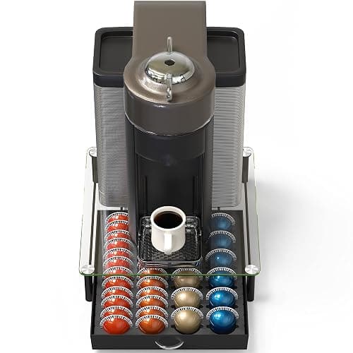 Deco Brothers Tempered Glass Vertuo Pod Holder, Fits 24 Large/48 Small Pods | Compatible with Nespresso Capsule, Black thumbnail 5