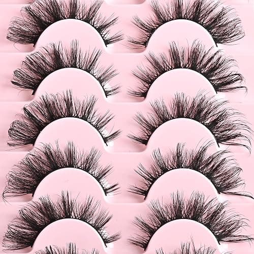 FARRED Cat Eye Lashes Natural Fox Eyelashes D Curl Wispy False Lash Strips Volume Cateye Fake Eyelash Medium Length Russian Strip Lashes Natural Look Full Pestañas Sets for MUA and Beginners Makeup thumbnail 6